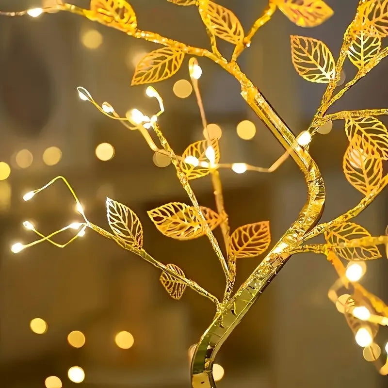 Luminária Folhas Dourada
