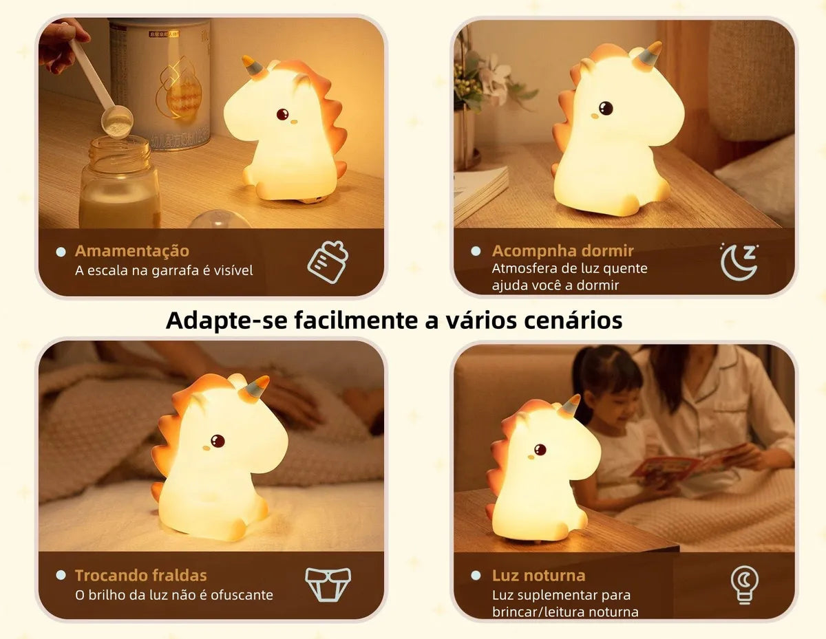 Luminária de Unicórnio Silicone