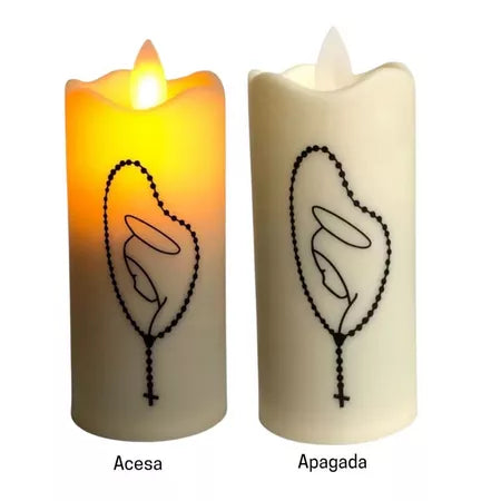 Vela Led Eletrônica Nossa Senhora do Silencio + Pilha AA