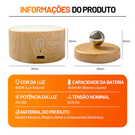 Arandela de Madeira Minimalista