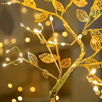 Luminária Folhas Dourada