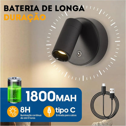 Luminária Arandela Spot Recarregável - Com Controle