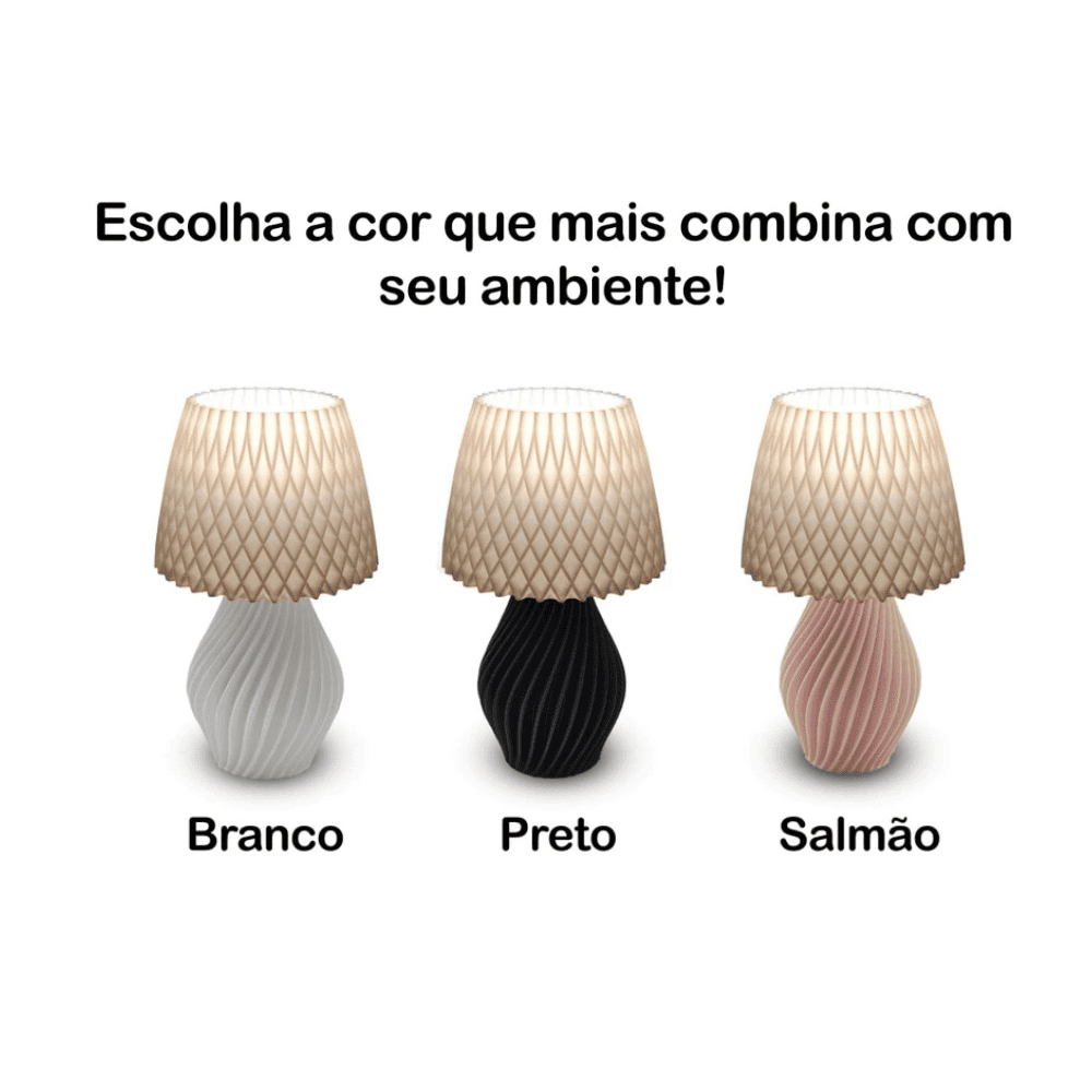 Abajur Salmão em Espiral
