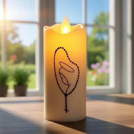 Vela Led Eletrônica Nossa Senhora do Silencio + Pilha AA