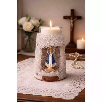 Vela Oratório Castiçal - Nossa Senhora Aparecida + 03 refis de Brinde