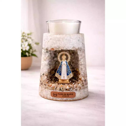 Vela Oratório Castiçal - Nossa Senhora Aparecida + 03 refis de Brinde