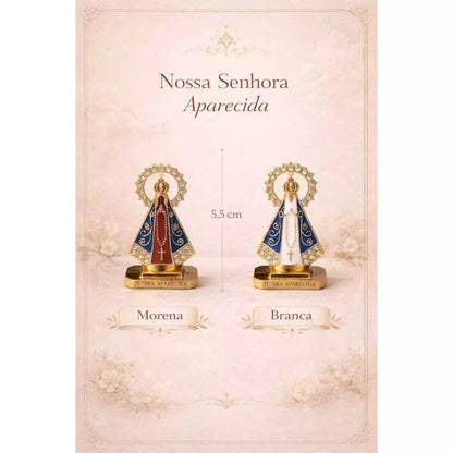 Vela Oratório Castiçal - Nossa Senhora Aparecida + 03 refis de Brinde