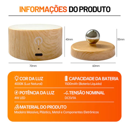 Arandela de Madeira Minimalista