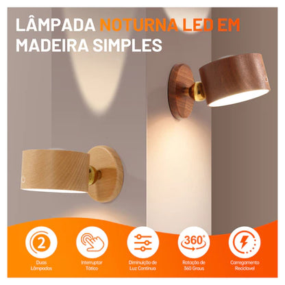 Arandela de Madeira Minimalista