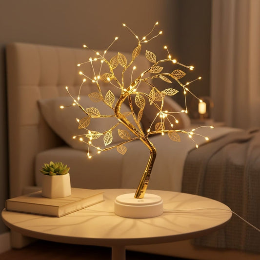 Luminária Folhas Dourada